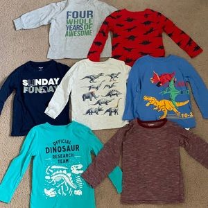 BOYS 4T/5T Long sleeve dinosaur shirts and more.